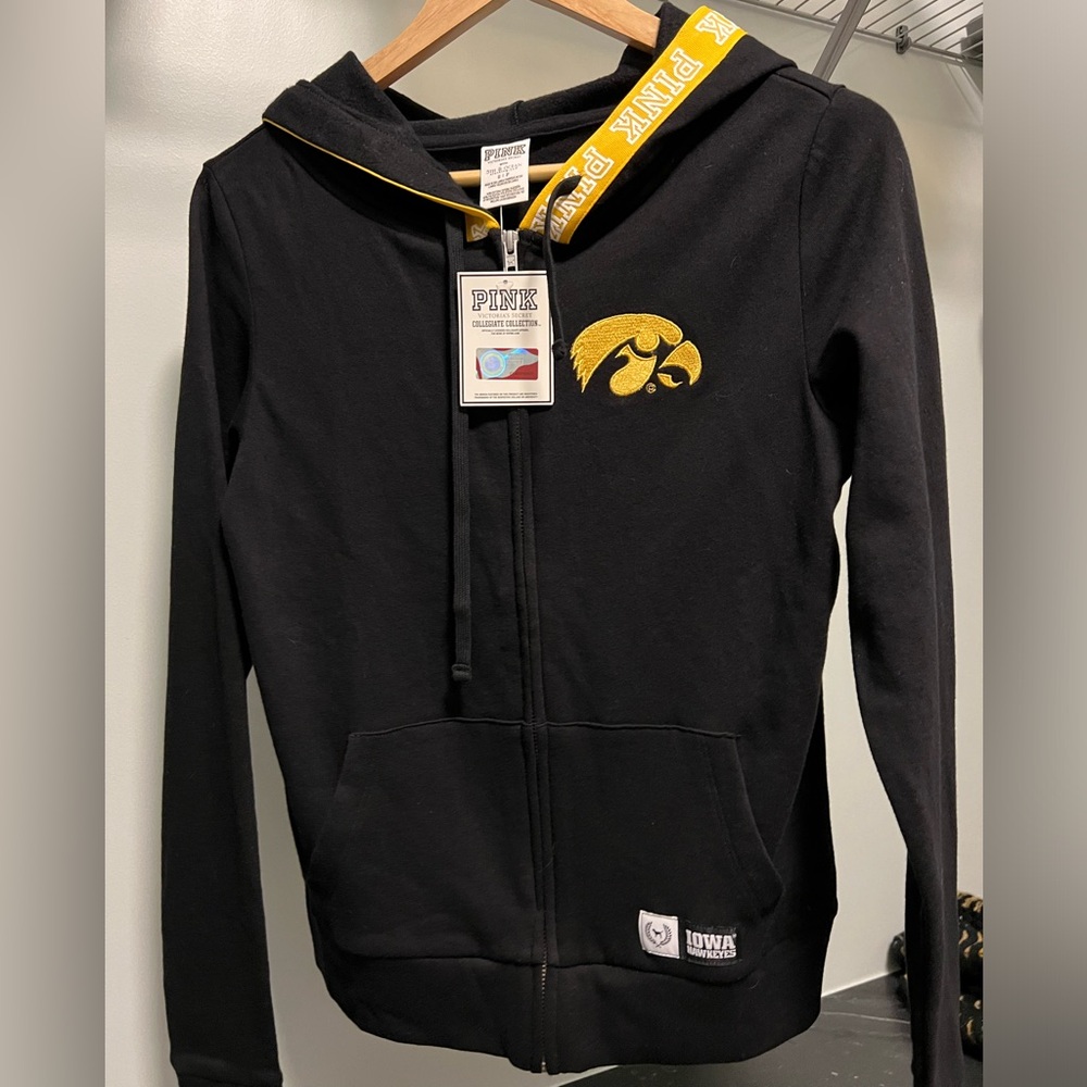 Iowa Hawkeyes Pink Zip Sweatshirt with tags